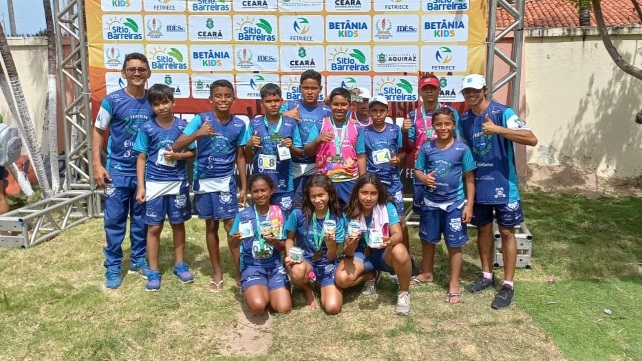 Alunos da Escolinha de Triathlon de Cascavel (CE) se destacam no Campeonato Cearense de Triathlon Infantil 2023